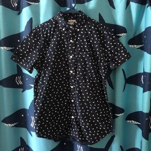 Old Navy Classic Shirt Blue Bunnies Small